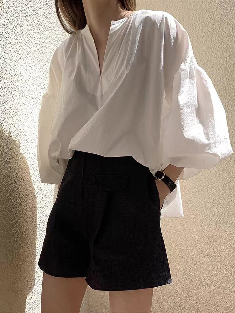 Simple V-neck Shirt by painevida