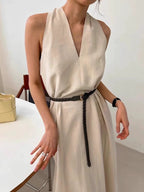 Vintage V-Neck Halter Dress