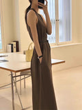 Vintage V-Neck Halter Dress