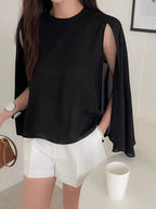 Niche Cape-Style Thin Shirt Chic Top by painevida