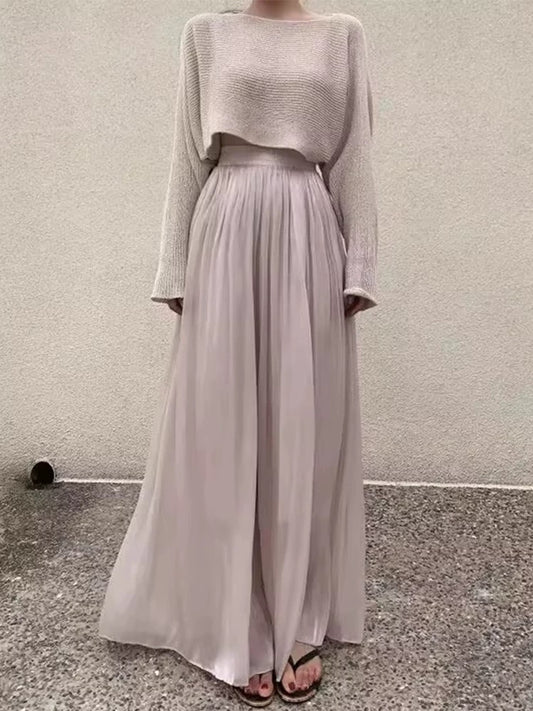 Pleated Wide-Leg Trousers