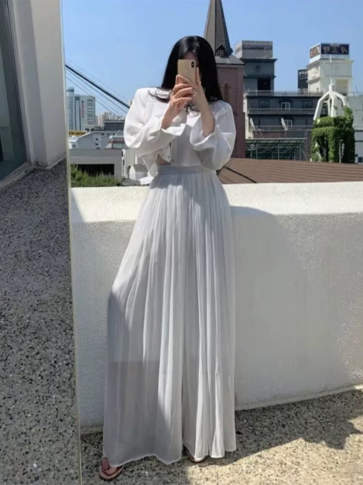 Pleated Wide-Leg Trousers by painevida