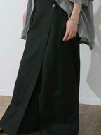 Loose Cotton And Linen Wide-Leg Trousers