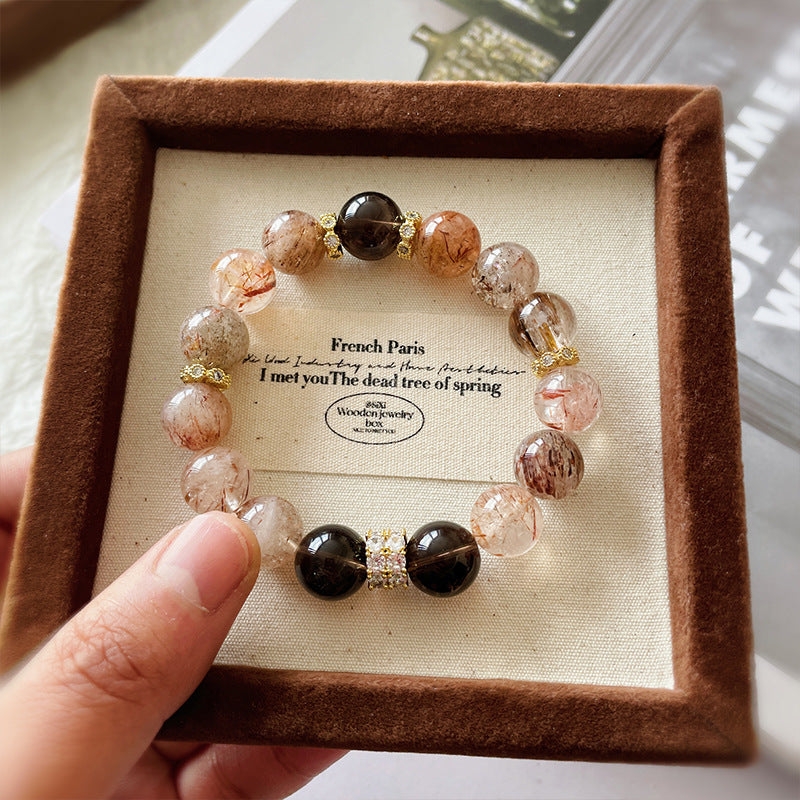 Black Gold Super Seven Natural Crystal Bracelet