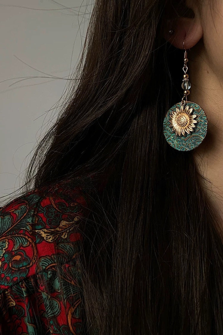 Sunflower Engraved Earrings by painevida