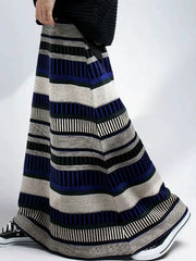 Striped All-match Knitted Skirt