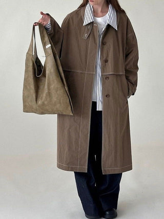 Vintage Stand Collar Trench Coat by painevida