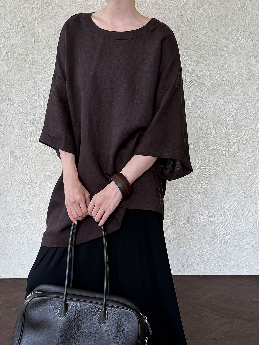 Loose Round Neck With Back Ties Blouse