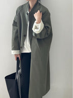 Simple Stand Collar Trench Long Coat