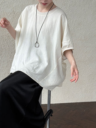 Loose Bat Sleeve Linen Blouse by painevida