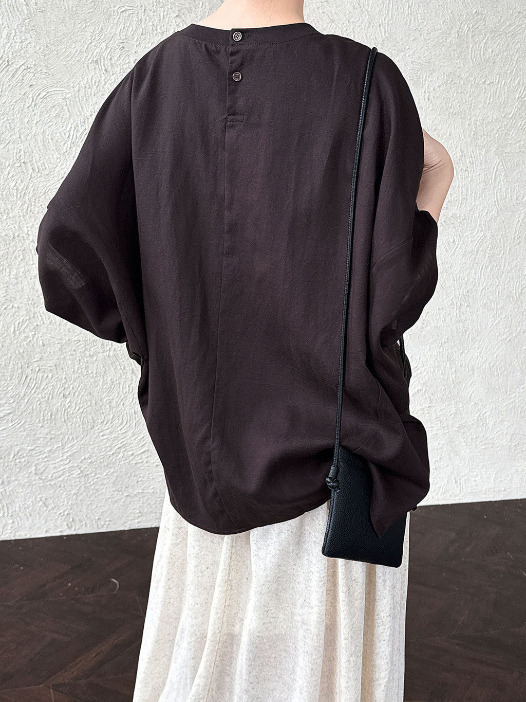 Loose Bat Sleeve Linen Blouse