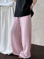 Linen Elastic Waist Loose Wide-Leg Pants