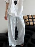 Linen Elastic Waist Loose Wide-Leg Pants