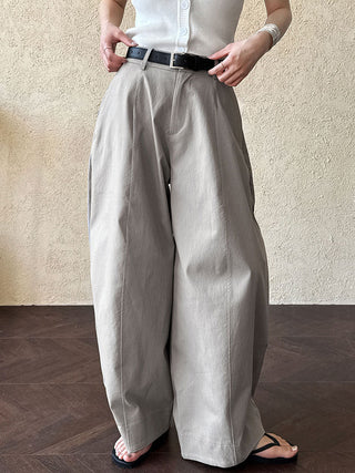 Retro Three-Dimensional Tailoring Workwear Wide-Leg Pants by painevida