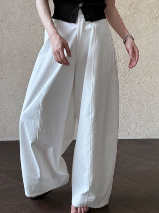Retro Three-Dimensional Tailoring Workwear Wide-Leg Pants by painevida
