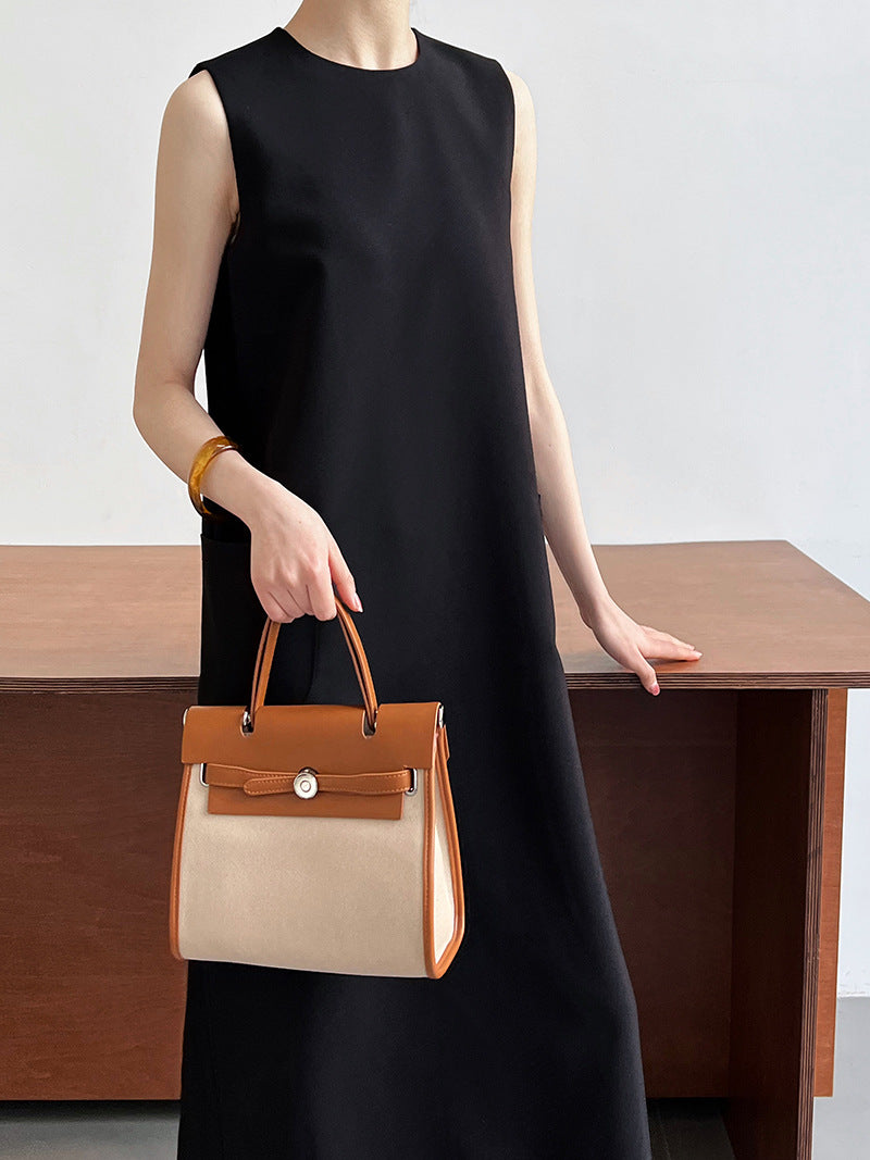 Simple Sleeveless Suit Vest Dress