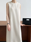 Simple Sleeveless Suit Vest Dress
