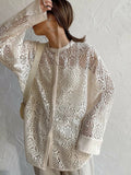Hollow Lace Long Sleeve Shirt