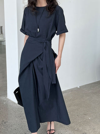 Cross-Strap Short-Sleeved Dress by painevida