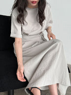 Cross-Strap Short-Sleeved Dress