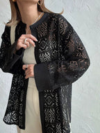 Hollow Lace Long Sleeve Shirt by painevida