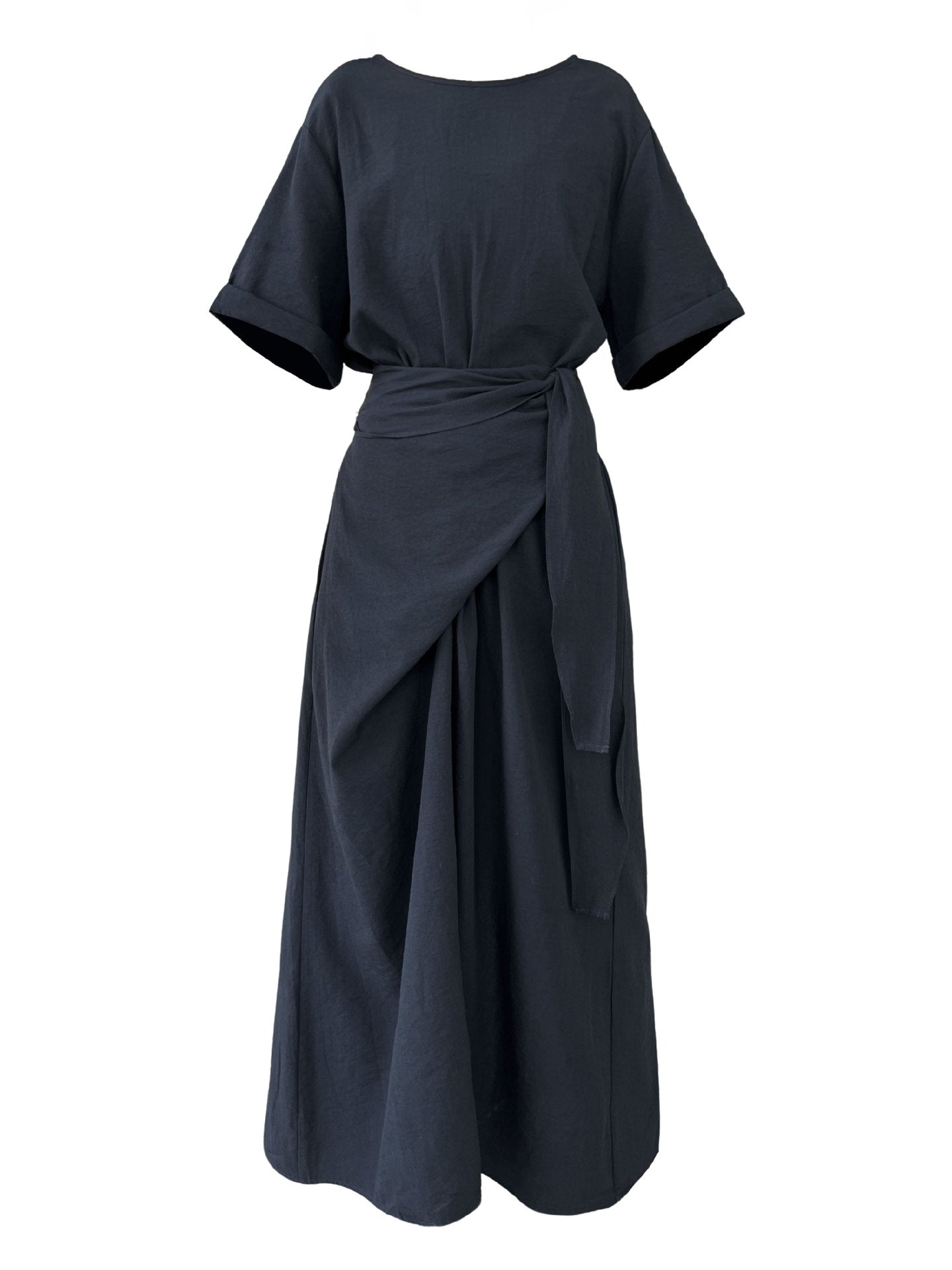 Cross-Strap Short-Sleeved Dress