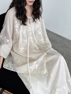 Embroidered Shirt And Skirt Two-Piece Suit