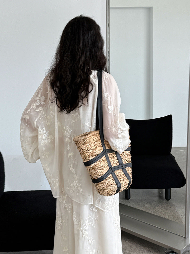 Embroidered Shirt And Skirt Two-Piece Suit