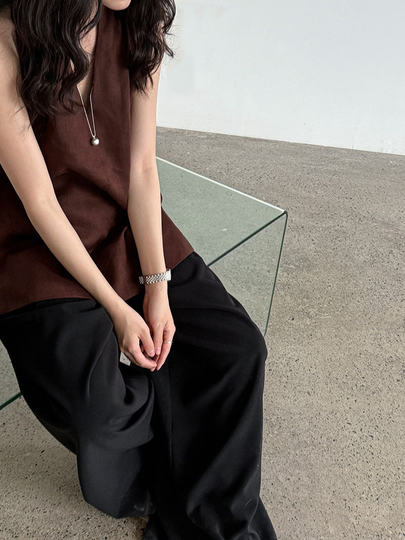 V-Neck Linen T-Shirt