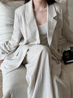 Linen Suit Jacket + Pants Two-Piece Suit