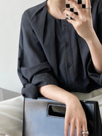 Cotton Lantern Sleeve Shirt Top