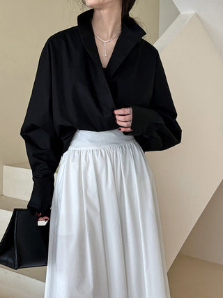 Stand Collar Batwing Sleeves Elegant Shirt by painevida