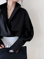 Stand Collar Batwing Sleeves Elegant Shirt
