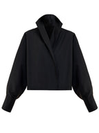 Stand Collar Batwing Sleeves Elegant Shirt