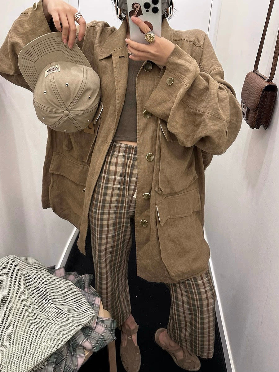 100% Linen Loose Coat
