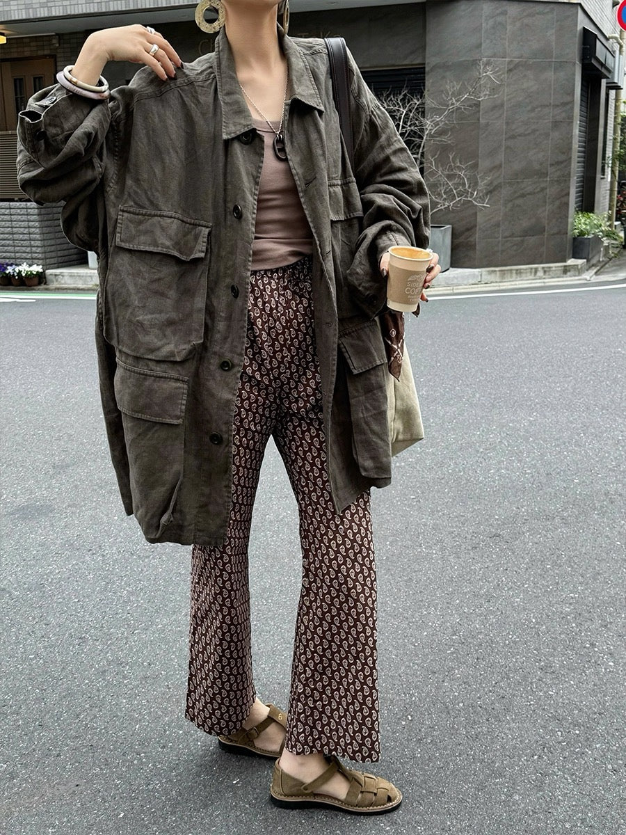 100% Linen Loose Coat