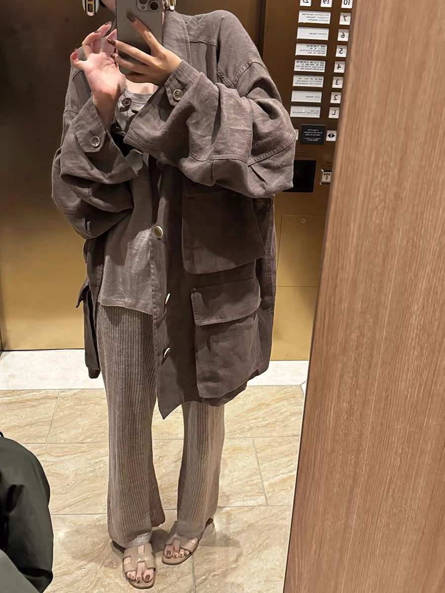 100% Linen Loose Coat
