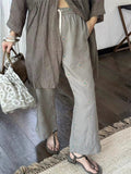 Custom-Made Tencel Cotton And Linen Flared Trousers