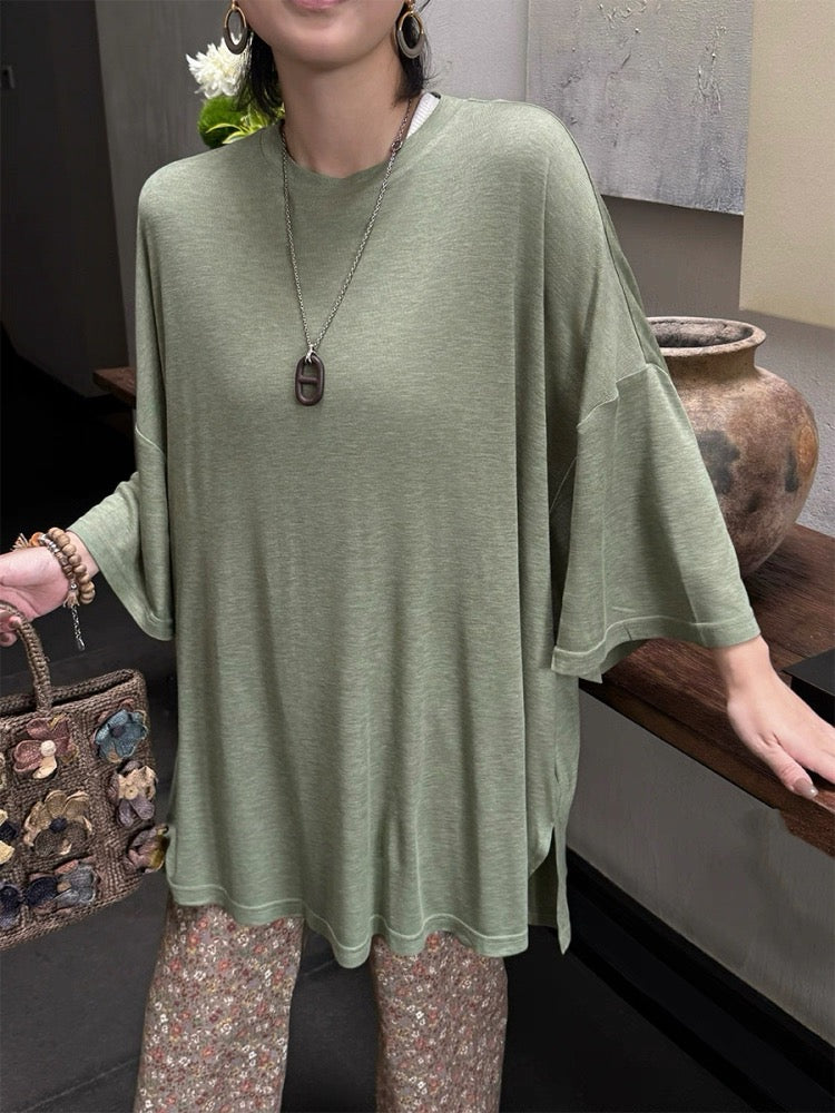 Silk and Tencel blended T-shirt