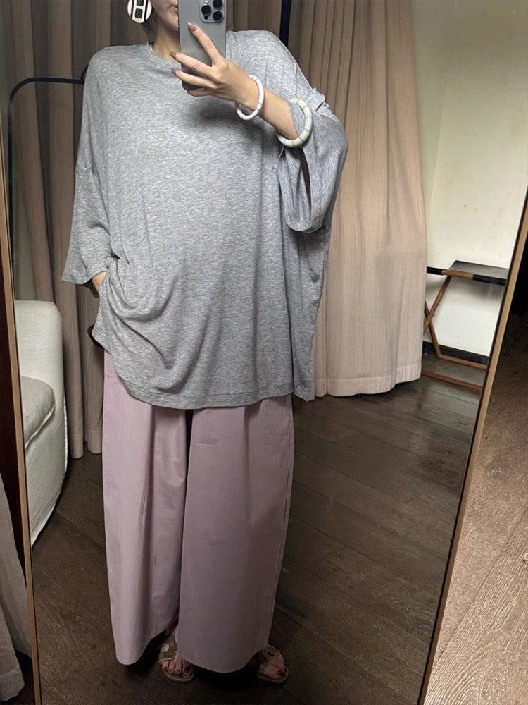 Silk and Tencel blended T-shirt