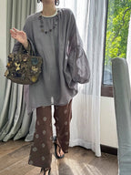 Ramie Slim Fit Loose Sun Protection Top