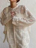 Hollow Lace Long Sleeve Shirt