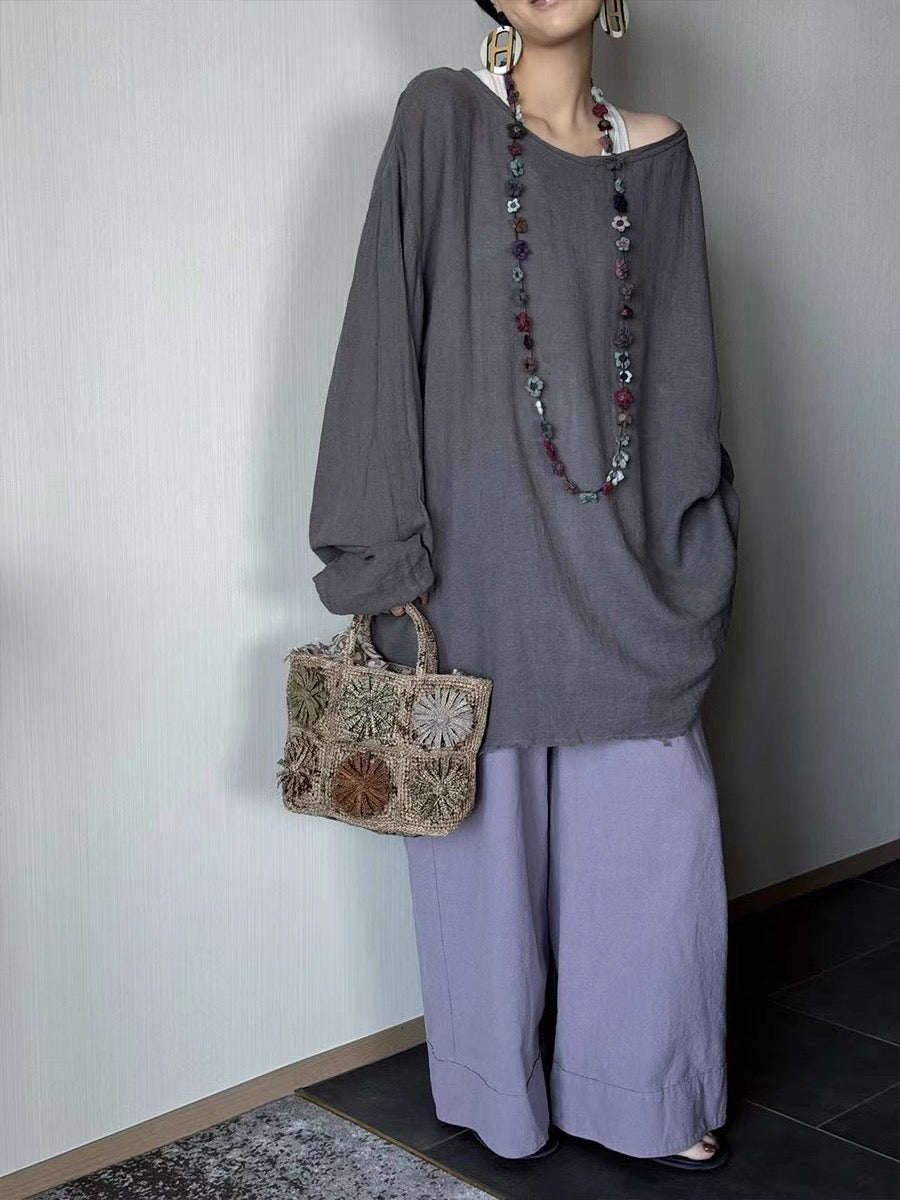 Cotton And Linen Breathable Lazy Thin Shirt