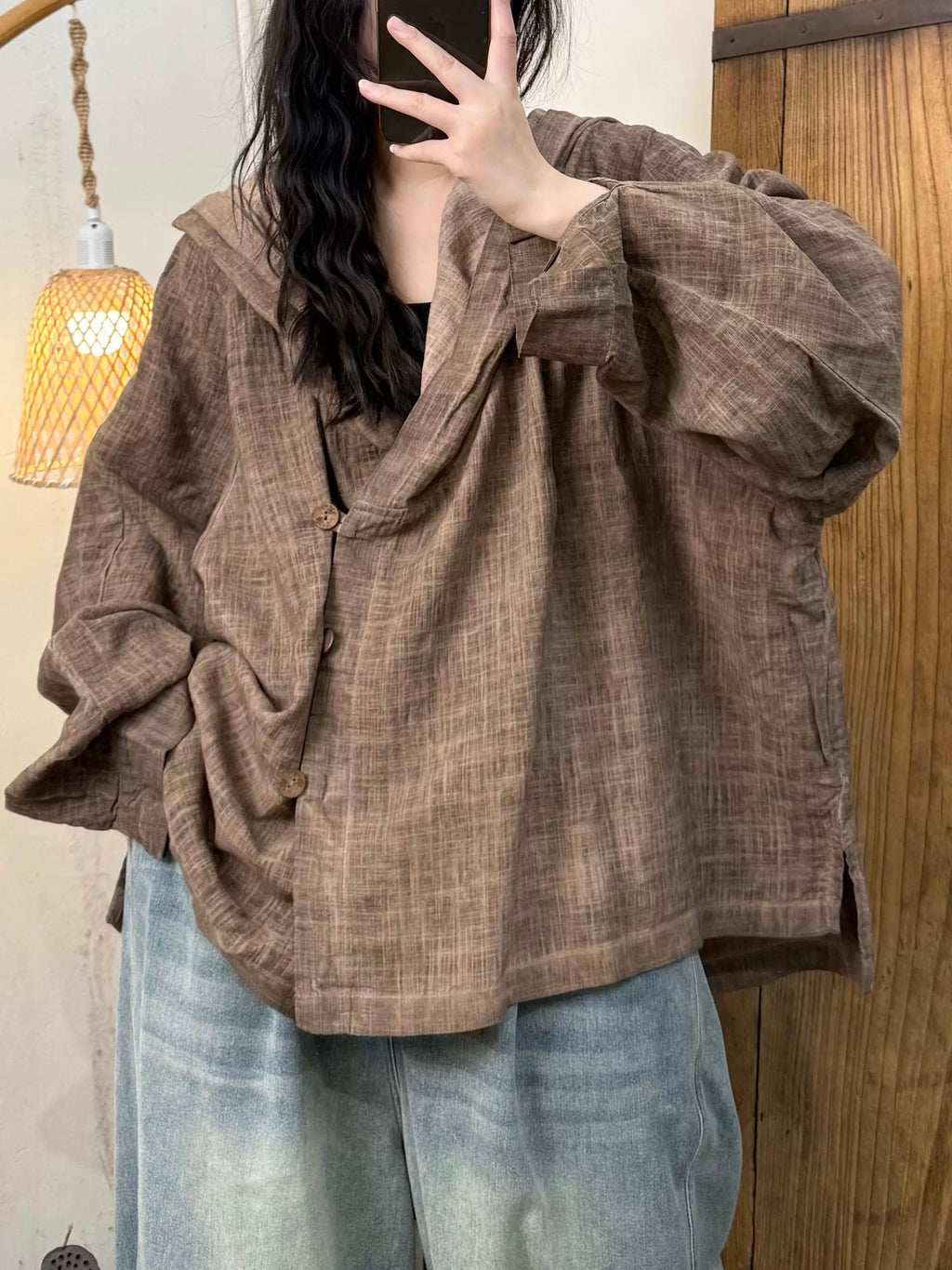 Vintage Distressed Couture Button-Down Jacket