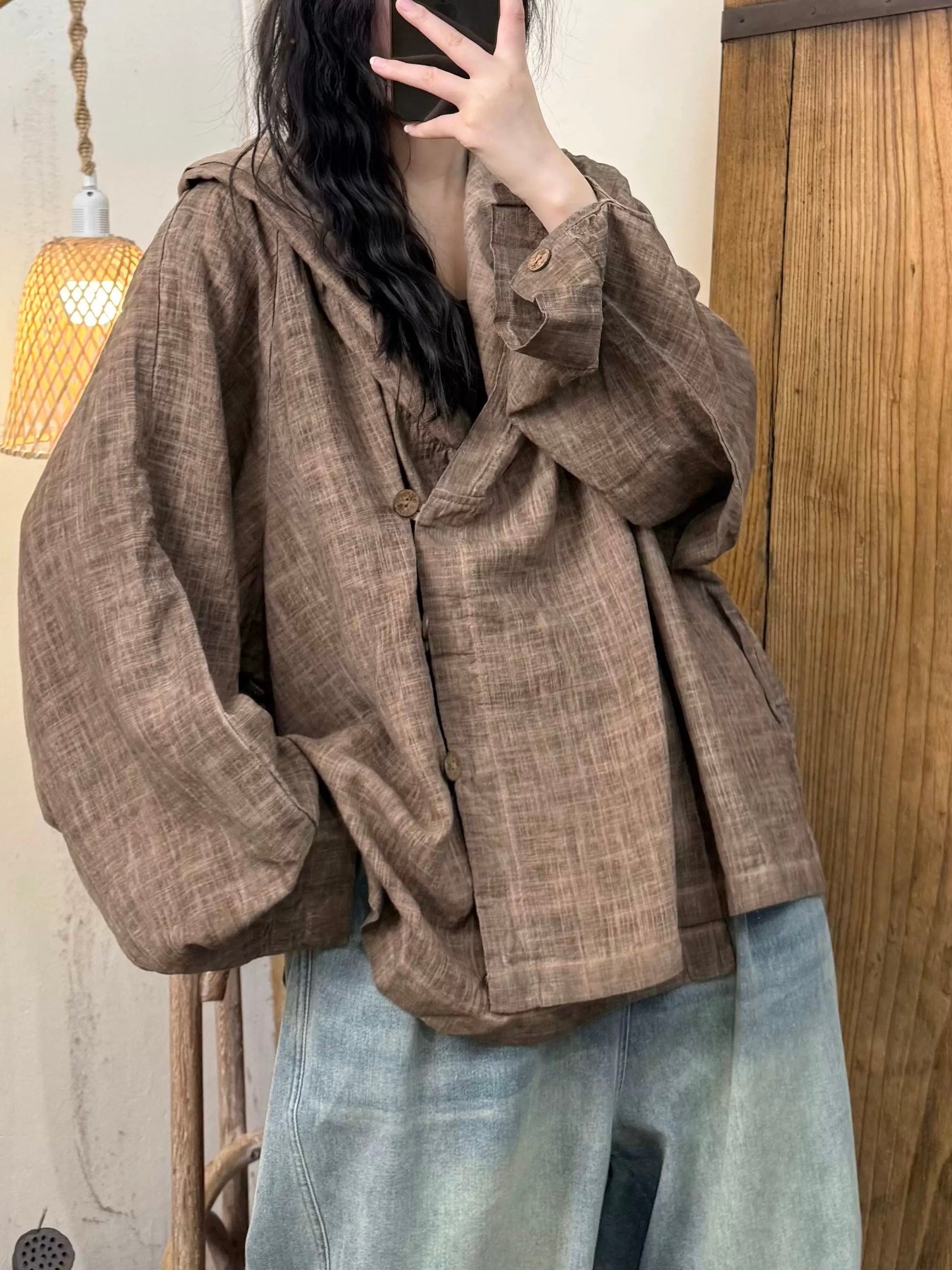 Vintage Distressed Couture Button-Down Jacket