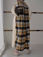 Letter Print Patchwork Contrast Plaid Dress - PAINEVIDA