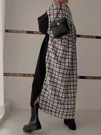 Letter Print Patchwork Contrast Plaid Dress - PAINEVIDA