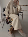 Letter Print Patchwork Contrast Plaid Dress - PAINEVIDA