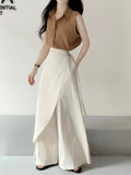 Lrregular Side Wide Leg Skirt Pants - PAINEVIDA