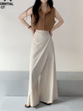 Lrregular Side Wide Leg Skirt Pants - PAINEVIDA